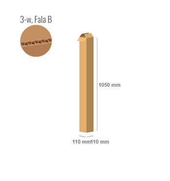 Pudełko kartonowe 110x110x1050 - Klapowe Fefco 201