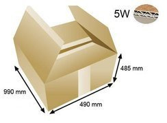 Karton 990x490x485 - mit Klappen (Fefco 201) - 5-Schicht (5w)