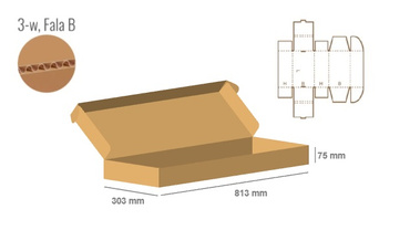 Pudełko fasonowe 813x303x75 - Fefco 427