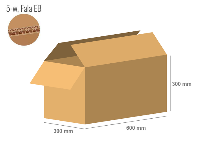 Pudełko z tektury 5-warstwowej 600x300x300 - Klapowe Fefco 201