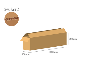 Pudełko kartonowe 1000x200x250 - Klapowe Fefco 201 - Paleta
