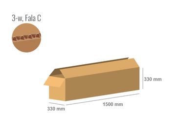 Pudełko kartonowe 1500x330x330 - Klapowe Fefco 201