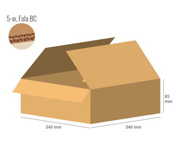 Cardboard box 240x240x85 - with Flaps (Fefco 201) - 5-layer (5w)