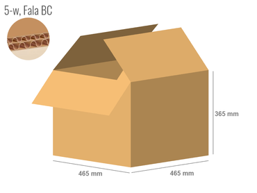Cardboard box 465x465x365 - with Flaps (Fefco 201) - Double Wall (5-layer)