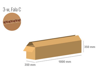 Pudełko kartonowe 1800x350x350 - Klapowe Fefco 201