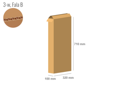 Karton 320x100x710 - mit Klappen (FEFCO 201) - 1-wellig (3-Schicht)