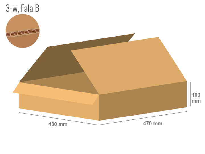 Pudełko kartonowe 470x430x100 - Klapowe Fefco 201
