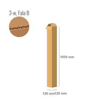 Pudełko kartonowe 120x120x1050 - Klapowe Fefco 201