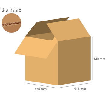 Pudełko kartonowe 145x145x140 - Klapowe (Fefco 201) - Tektura 3-warstwowa (3w)