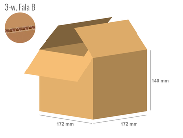 Karton 172x172x140 - mit Klappen (FEFCO 201) - 1-wellig (3-Schicht)