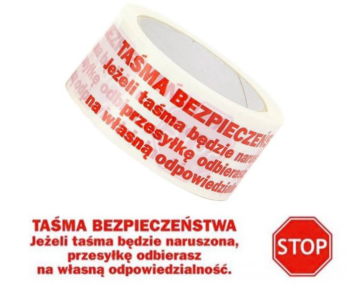 Taśma "STOP Taśma Bezpieczeństwa" 48mm/50y kauczuk