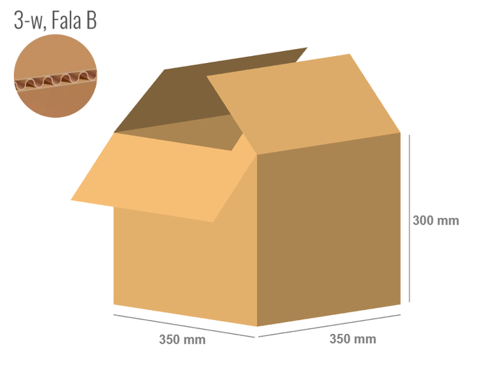 Cardboard box 350x350x300 - with Flaps (Fefco 201) - Single Wall (3-layer)