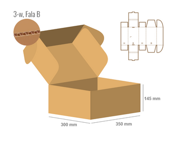Pudełko fasonowe 350x300x145 - Fefco 427