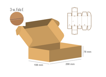 Pudełko fasonowe 298x198x78 - Fefco 427