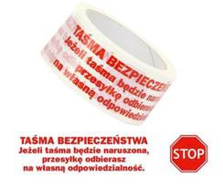 Taśma "STOP Taśma Bezpieczeństwa" 48mm/50y kauczuk