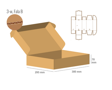 Pudełko fasonowe 380x295x78 - Fefco 427