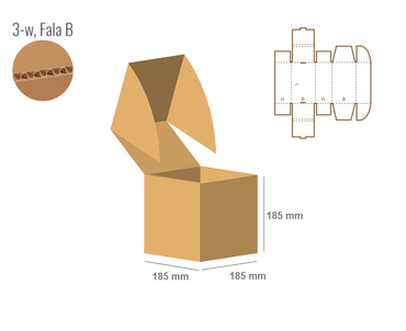 Pudełko fasonowe 185x185x185 - Fefco 471