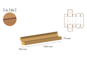 Pudełko fasonowe 1220x100x70 - Fefco 471
