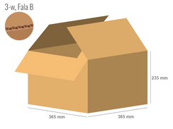 Karton 365x365x235 - mit Klappen (FEFCO 201) - 1-wellig (3-Schicht)