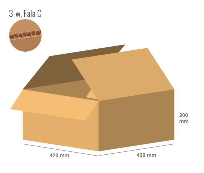 Cardboard box 420x420x200 - with Flaps (Fefco 201) - Single Wall (3-layer)