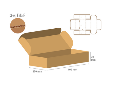Pudełko fasonowe 400x170x70 - Fefco 426