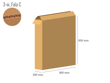 Pudełko kartonowe 900x200x950 - Klapowe Fefco 201