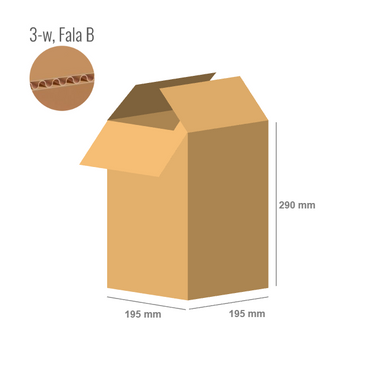 Pudełko kartonowe 195x195x290 - Klapowe (Fefco 201) - Tektura 3-warstwowa (3w)