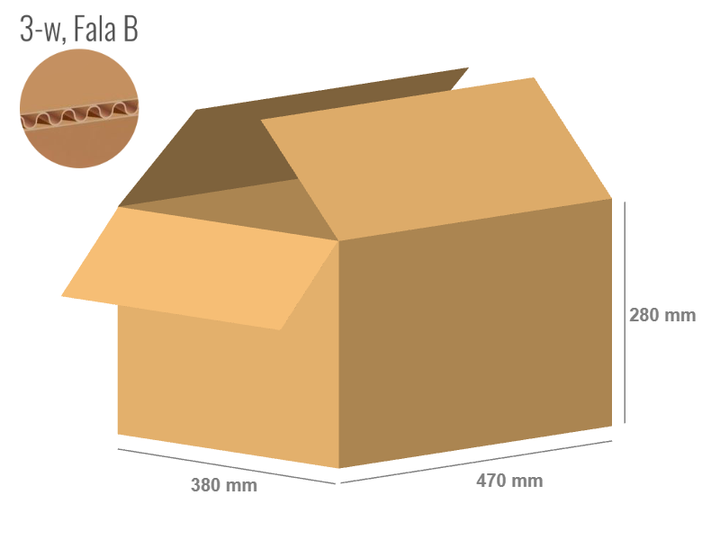 Pudełko kartonowe 470x380x280 - Klapowe Fefco 201