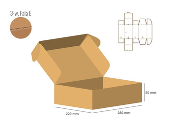 Pudełko fasonowe 280x220x80 - Fefco 427