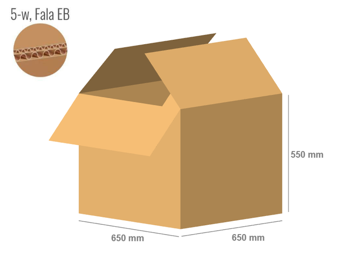 Pudełko z tektury 5-warstwowej 650x650x550 - Klapowe Fefco 201