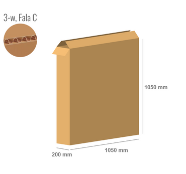 Pudełko kartonowe 1050x200x1050 - Klapowe Fefco 201