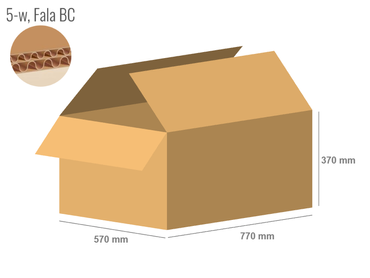 Cardboard box 770x570x370 - with Flaps (Fefco 201) - Double Wall (5-layer)