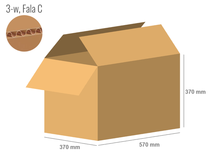 Cardboard box 570x370x370 - with Flaps (Fefco 201) - Single Wall (3-layer)