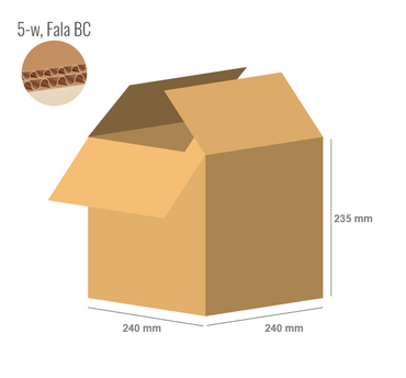 Karton 240x240x235 - mit Klappen (Fefco 201) - 5-Schicht (5w)