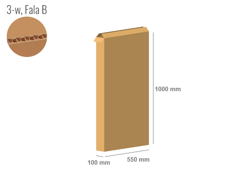 Karton 550x100x1000 - mit Klappen (FEFCO 201) - 1-wellig (3-Schicht)