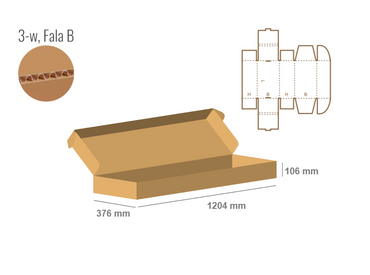 Pudełko fasonowe 1204x376x106 - Fefco 427
