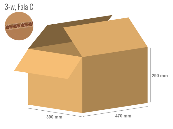 Pudełko kartonowe 470x390x290 - Klapowe Fefco 201