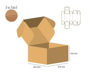 Pudełko fasonowe 275x250x150 - Fefco 427