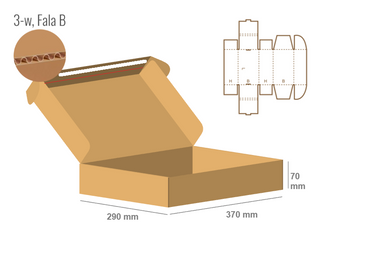 Pudełko fasonowe 370x290x70 - Fefco 427 BOX