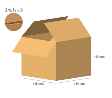 Cardboard box 145x145x115 - with Flaps (Fefco 201) - 3-layer (3w)