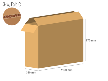 Pudełko kartonowe 1130x330x770 - Klapowe Fefco 201