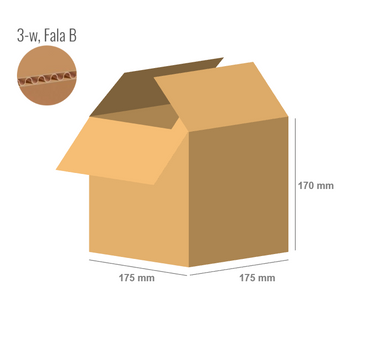 Cardboard box 175x175x170 - with Flaps (Fefco 201) - 3-layer (3w)