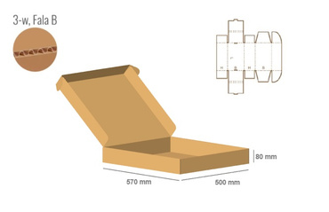 Pudełko fasonowe 500x570x80 - Fefco 427