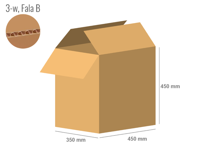 Pudełko kartonowe 450x350x450 - Klapowe Fefco 201