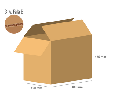 Pudełko kartonowe 180x120x135 - Klapowe Fefco 201