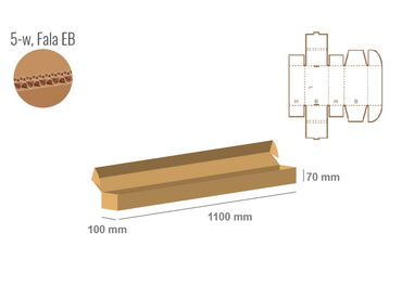 Pudełko fasonowe z tektury 5-warstwowej 1100x100x70 - Fefco 471