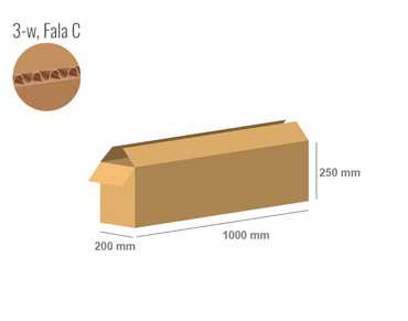 Pudełko kartonowe 1000x200x250 - Klapowe Fefco 201