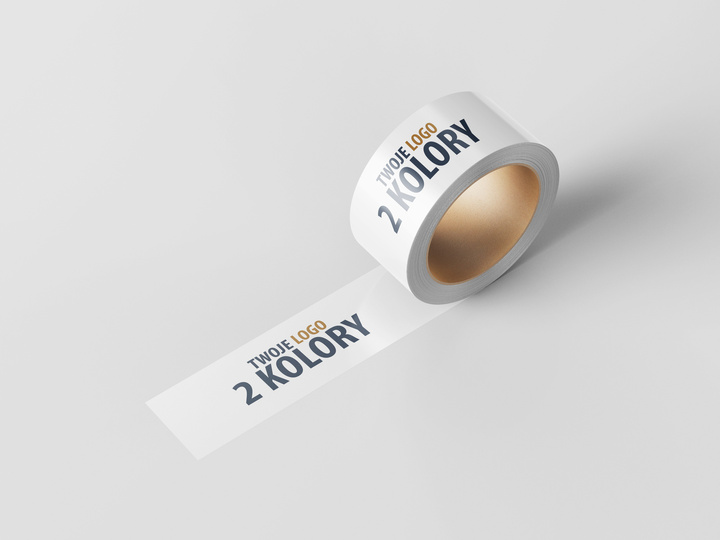 Taśma z nadrukiem LOGO 48mm/120m Solvent - 2 kolory
