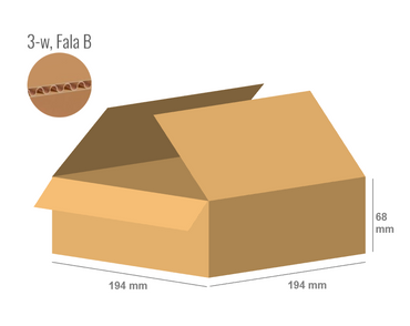 Pudełko kartonowe 194x194x68 - Klapowe Fefco 201