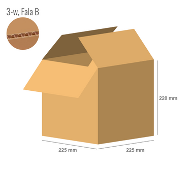 Karton 225x225x220 - mit Klappen (Fefco 201) - 3-Schicht (3w)